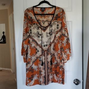 Orange boho dress